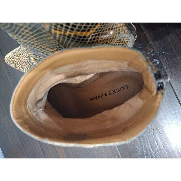 Lucky Brand Adalan Leather Snake Print Ankle Booties/Pre-owned, Sz. 6.5M - Picture 8 of 9